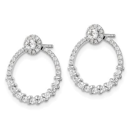 14K White Gold Lab Grown VS/SI+ G+ Diamond Circle Jacket and Post Earrings