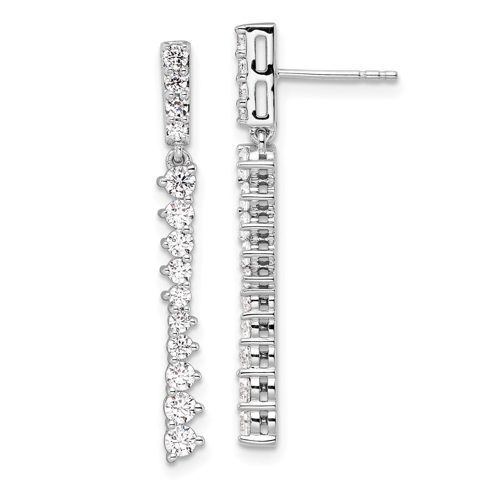 14k White Gold 1 Ct. Lab Grown Diamond VS/SI+ G+ Dangle Post Earrings