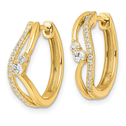 14k Yellow Gold 1/3 Ct. Lab Grown Diamond VS/SI+ G+ Fashion Hinged Hoop Earrings