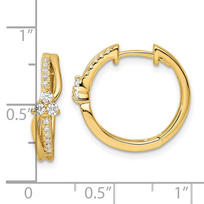 14k Yellow Gold 1/3 Ct. Lab Grown Diamond VS/SI+ G+ Fashion Hinged Hoop Earrings