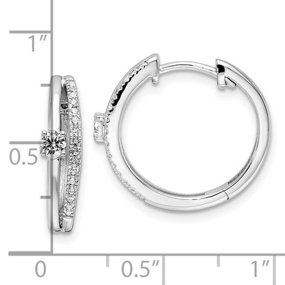 14k White Gold 3/8 Ct. Lab Grown Diamond VS/SI+ G+ Fashion Hinged Hoop Earrings