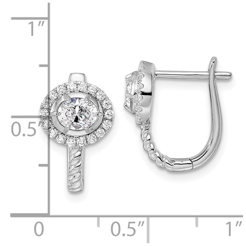 14k White Gold 7/8 Ct. Lab Grown Diamond VS/SI+ G+ Circle Hinged Hoop Earrings