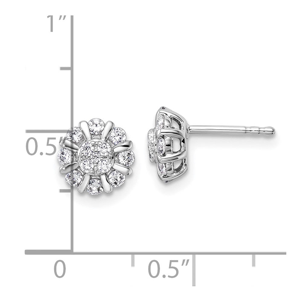 14k White Gold 1/2 Ct. Lab Grown Diamond VS/SI+ G+ Complete Halo Post Earrings