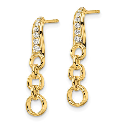 14k Yellow Gold 1/8 Ct. Lab Grown Diamond VS/SI+ G+ Post Dangle Earrings