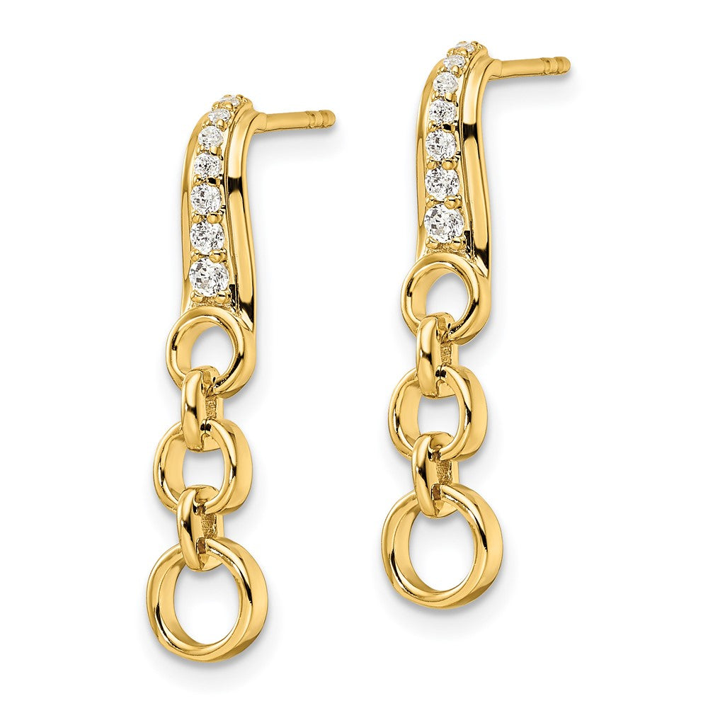 14k Yellow Gold 1/8 Ct. Lab Grown Diamond VS/SI+ G+ Post Dangle Earrings