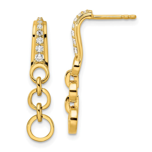 14k Yellow Gold 1/8 Ct. Lab Grown Diamond VS/SI+ G+ Post Dangle Earrings