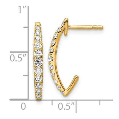 14K Yellow Gold True Origin 1/2 Carat Lab Grown Diamond Vs Def J Hoop Earrings