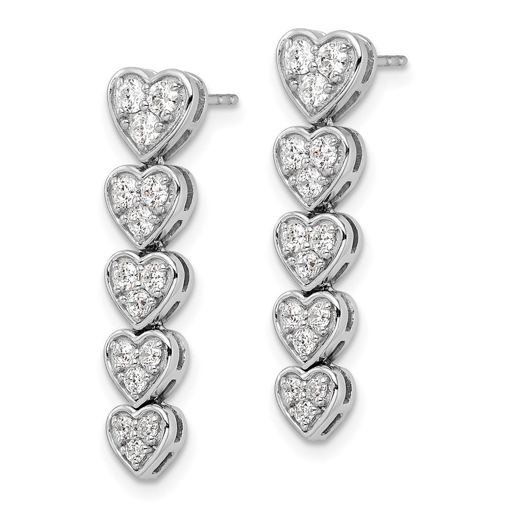 14K White Gold True Origin 1 Carat Lab Grown Diamond Vs Def Heart Dangle Post Earrings