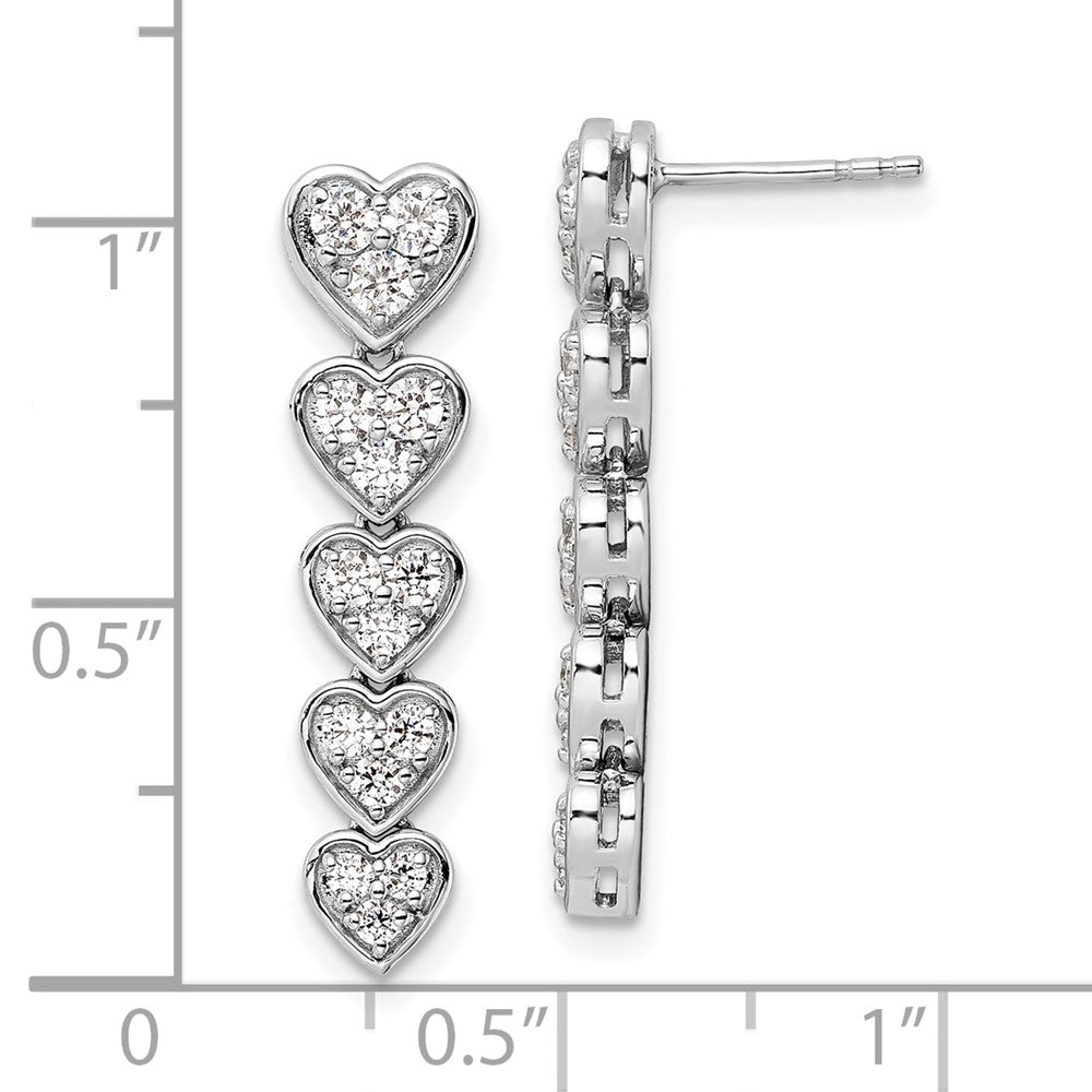 14K White Gold True Origin 1 Carat Lab Grown Diamond Vs Def Heart Dangle Post Earrings