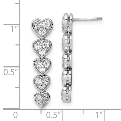 14K White Gold True Origin 1 Carat Lab Grown Diamond Vs Def Heart Dangle Post Earrings