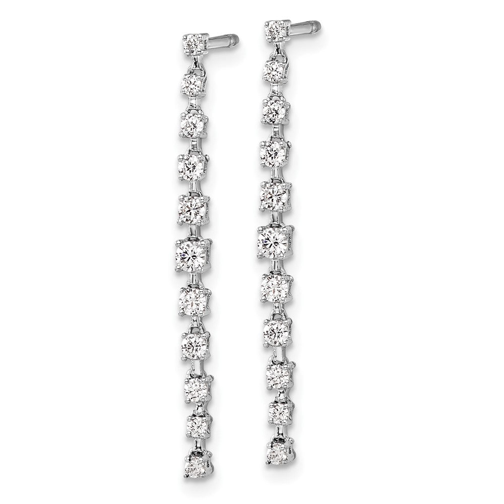 14K White Gold True Origin 5 Carat Lab Grown Diamond Vs Def Post Dangle Earrings