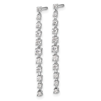 14K White Gold True Origin 5 Carat Lab Grown Diamond Vs Def Post Dangle Earrings