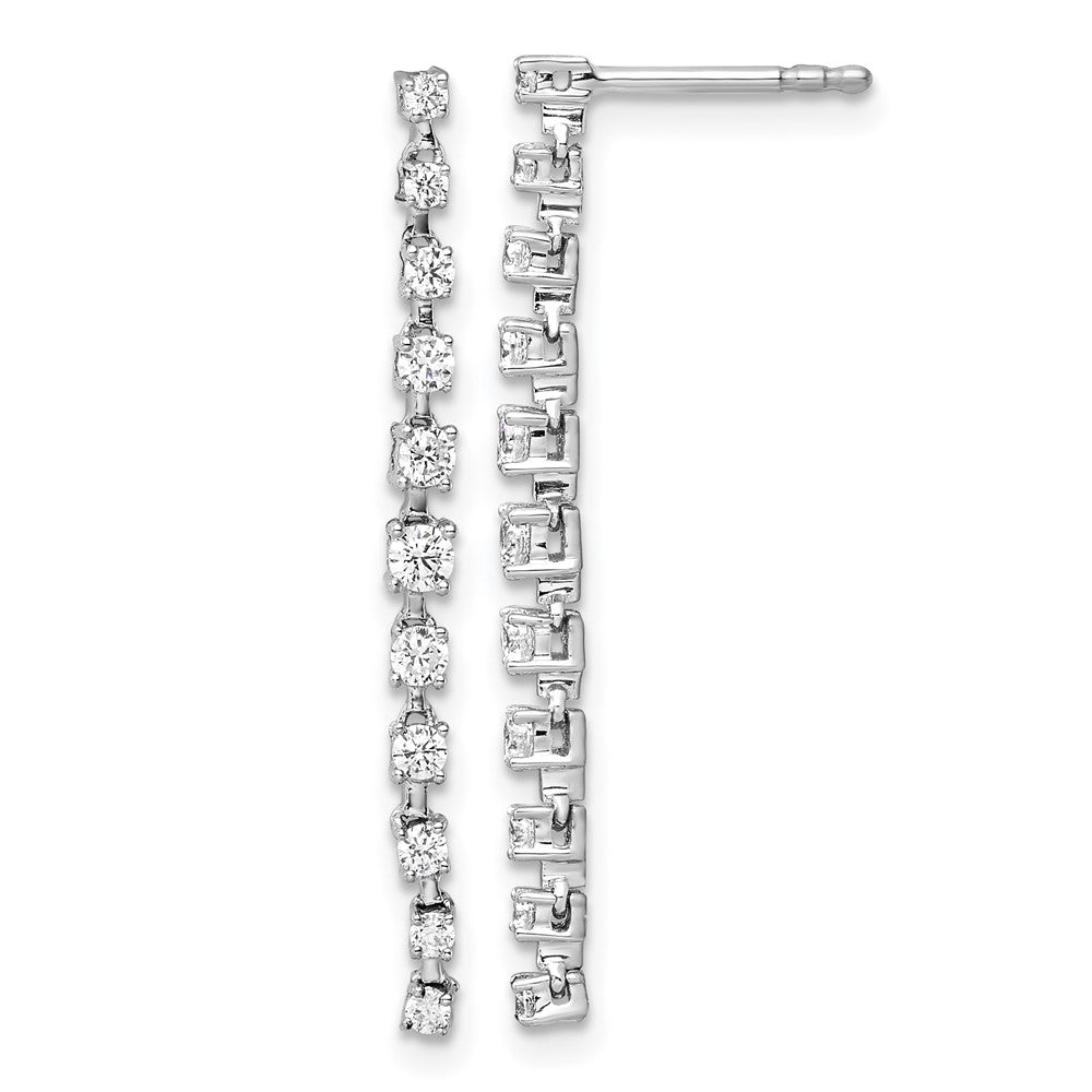 14K White Gold True Origin 5 Carat Lab Grown Diamond Vs Def Post Dangle Earrings