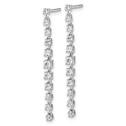 14k White Gold 3/4 Ct. Lab Grown Diamond VS/SI+ G+ Dangle Post Earrings