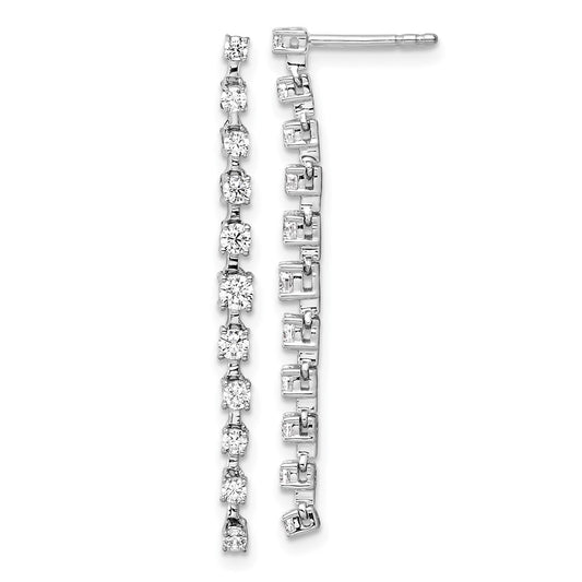 14k White Gold 3/4 Ct. Lab Grown Diamond VS/SI+ G+ Dangle Post Earrings