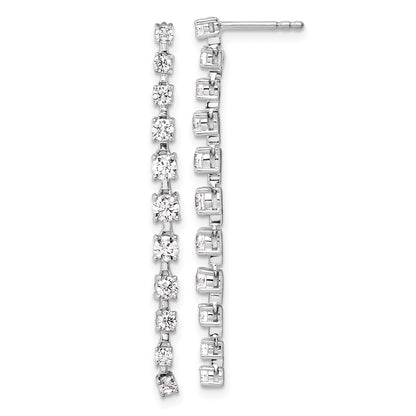 14K White Gold True Origin 3/8 Carat Lab Grown Diamond Vs Def Post Dangle Earrings