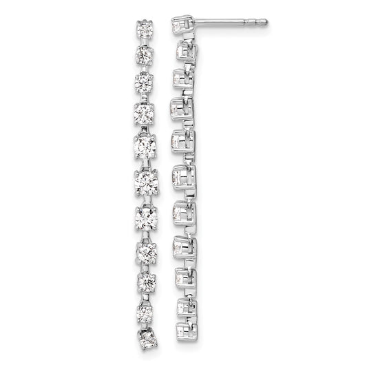 14K White Gold True Origin 3/8 Carat Lab Grown Diamond Vs Def Post Dangle Earrings