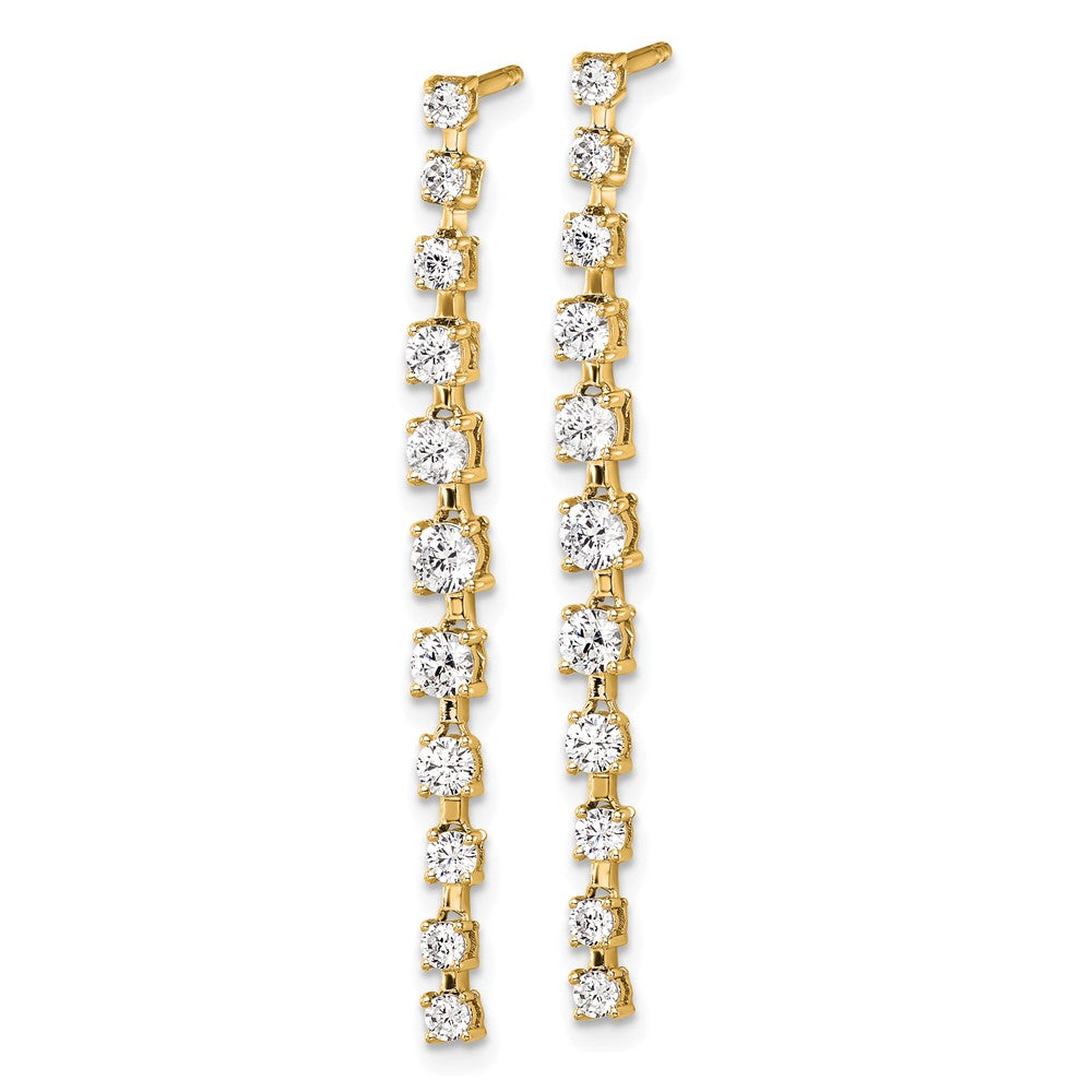 14K Yellow Gold True Origin 3/8 Carat Lab Grown Diamond Vs Def Post Dangle Earrings