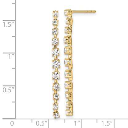 14K Yellow Gold True Origin 3/8 Carat Lab Grown Diamond Vs Def Post Dangle Earrings