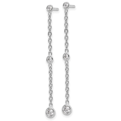 14K White Gold True Origin 1/3 Carat Lab Grown Diamond Vs Def Graduated Dangle Post Earring