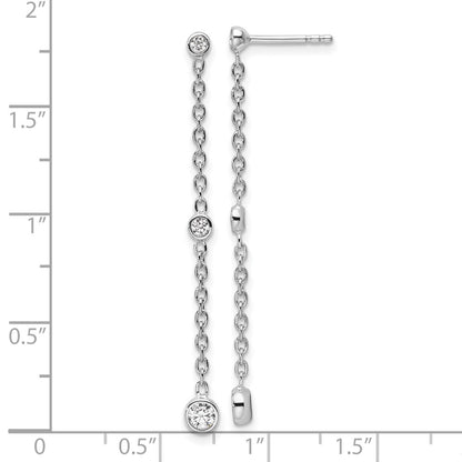 14K White Gold True Origin 1/3 Carat Lab Grown Diamond Vs Def Graduated Dangle Post Earring