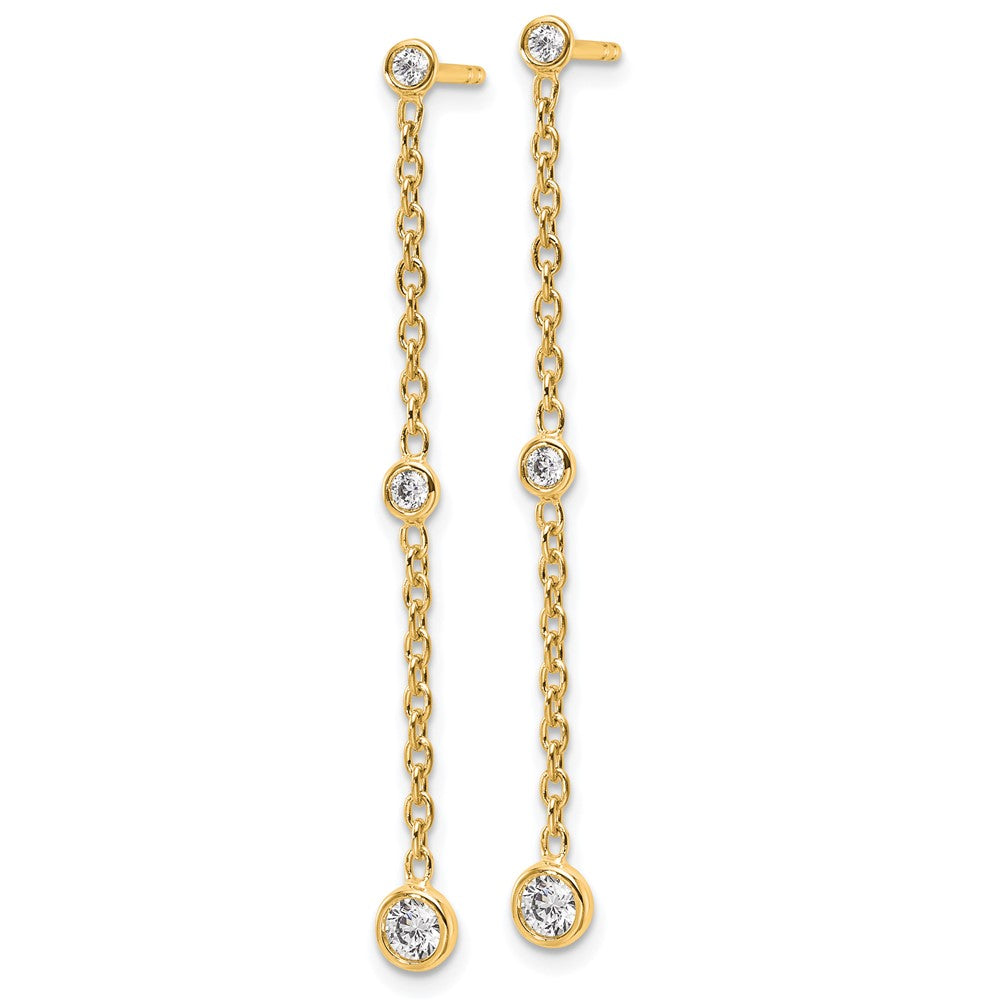 14K Yellow Gold True Origin 1/3 Carat Lab Grown Diamond Vs Def Graduated Dangle Post Earring