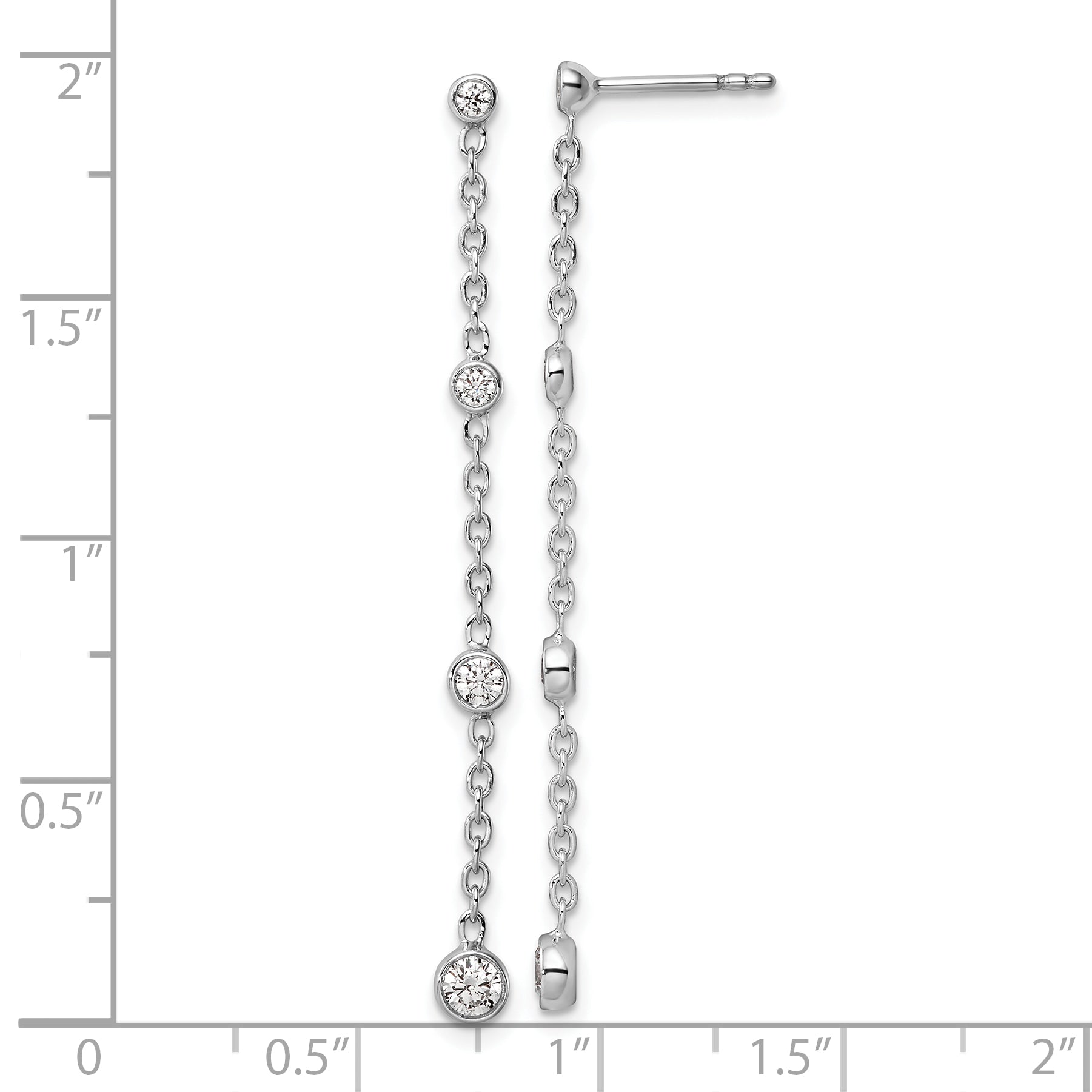 14K White Gold True Origin 1/2 Carat Lab Grown Diamond Vs Def Graduated Dangle Post Earring