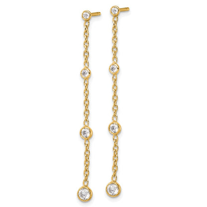 14K Yellow Gold True Origin 1/2 Carat Lab Grown Diamond Vs Def Graduated Dangle Post Earring