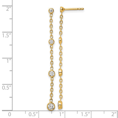 14K Yellow Gold True Origin 1/2 Carat Lab Grown Diamond Vs Def Graduated Dangle Post Earring