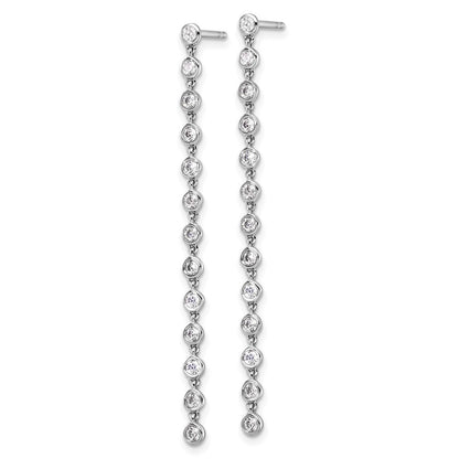 14K White Gold True Origin 5/8 Carat Lab Grown Diamond Vs Def Graduated Dangle Post Earring