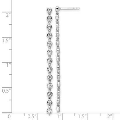 14K White Gold True Origin 5/8 Carat Lab Grown Diamond Vs Def Graduated Dangle Post Earring