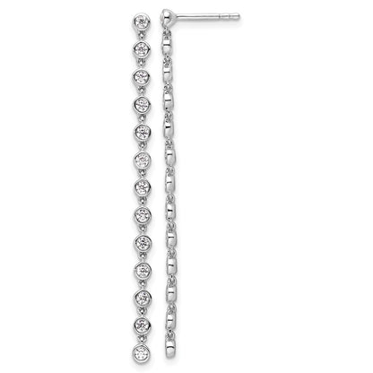 14K White Gold True Origin 5/8 Carat Lab Grown Diamond Vs Def Graduated Dangle Post Earring