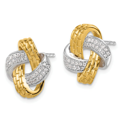 14k Two-Tone 1/3 Ct. Lab Grown Diamond VS/SI+ G+ Love Knot Post Earrings