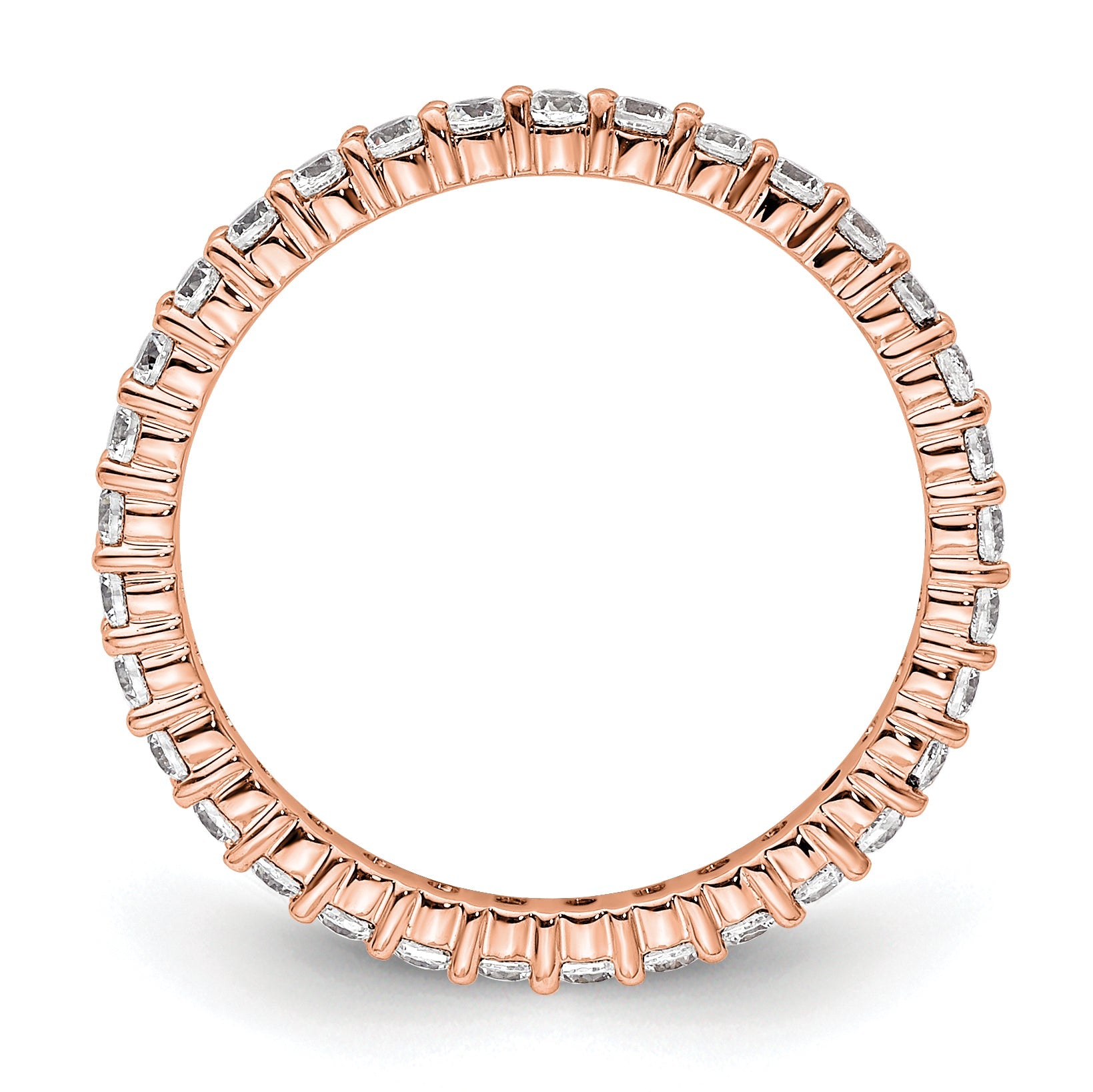 1/2ct Natural Diamond Wedding Ring Womens Stackable Eternity Band 14k Rose Gold