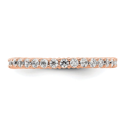 1/2ct Natural Diamond Wedding Ring Womens Stackable Eternity Band 14k Rose Gold