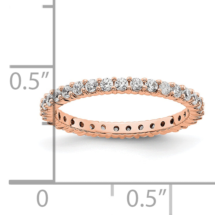 1/2ct Natural Diamond Wedding Ring Womens Stackable Eternity Band 14k Rose Gold
