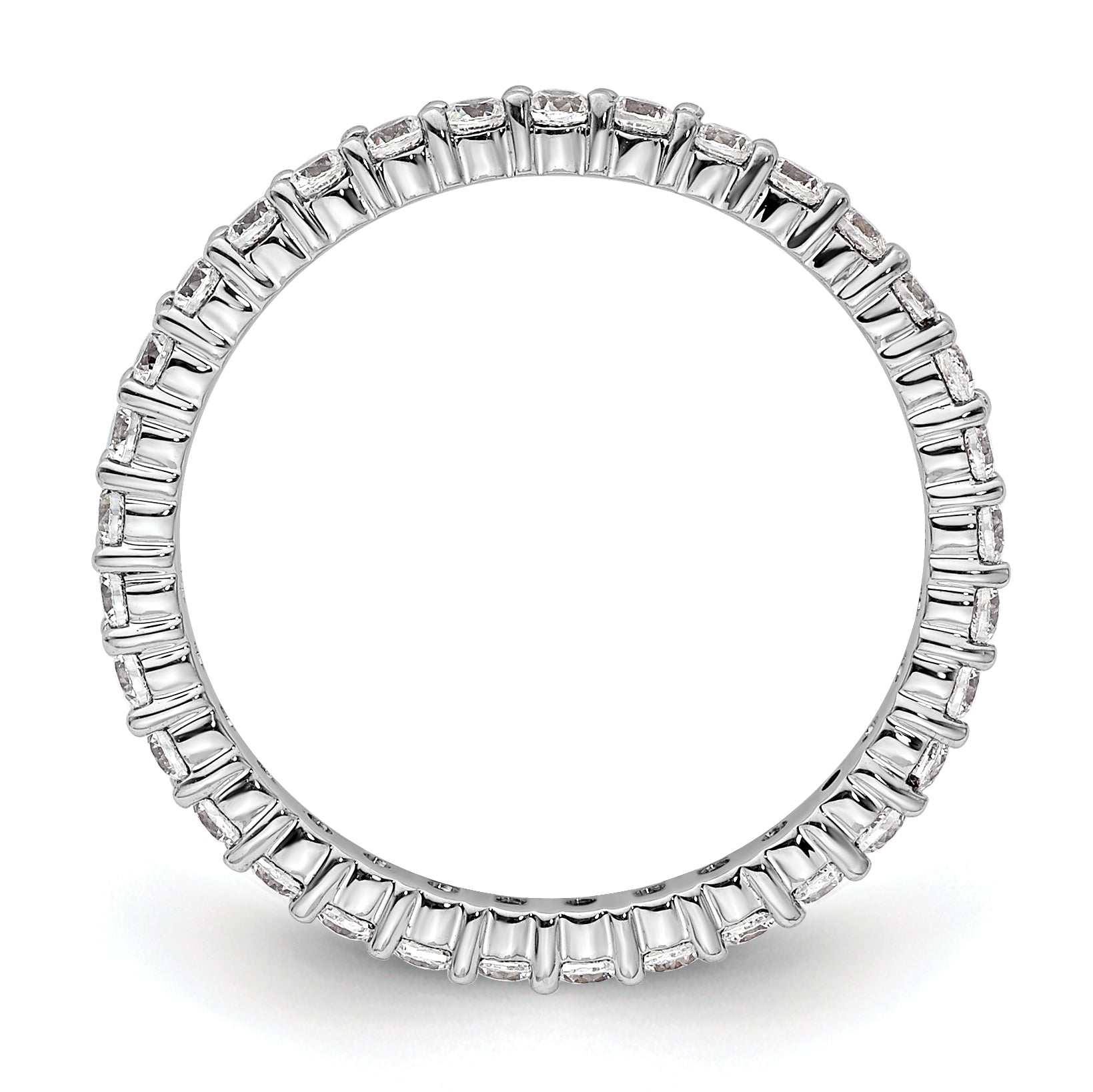 1/2ct Natural Diamond Wedding Ring Womens Stackable Eternity Band 14k White Gold