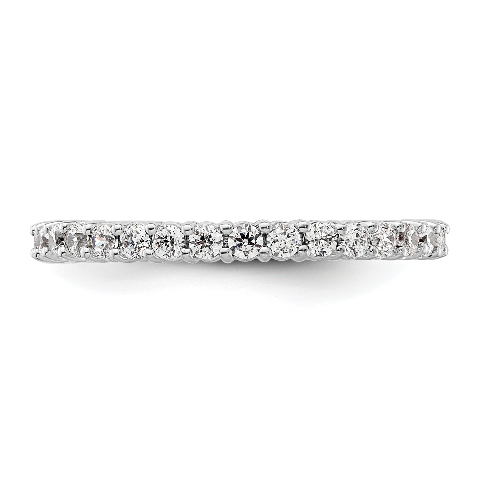 1/2ct Natural Diamond Wedding Ring Womens Stackable Eternity Band 14k White Gold