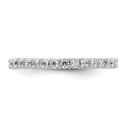 1/2ct Natural Diamond Wedding Ring Womens Stackable Eternity Band 14k White Gold