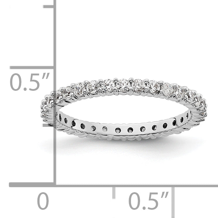 1/2ct Natural Diamond Wedding Ring Womens Stackable Eternity Band 14k White Gold
