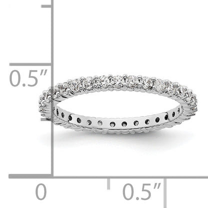 1/2ct Natural Diamond Wedding Ring Womens Stackable Eternity Band 14k White Gold