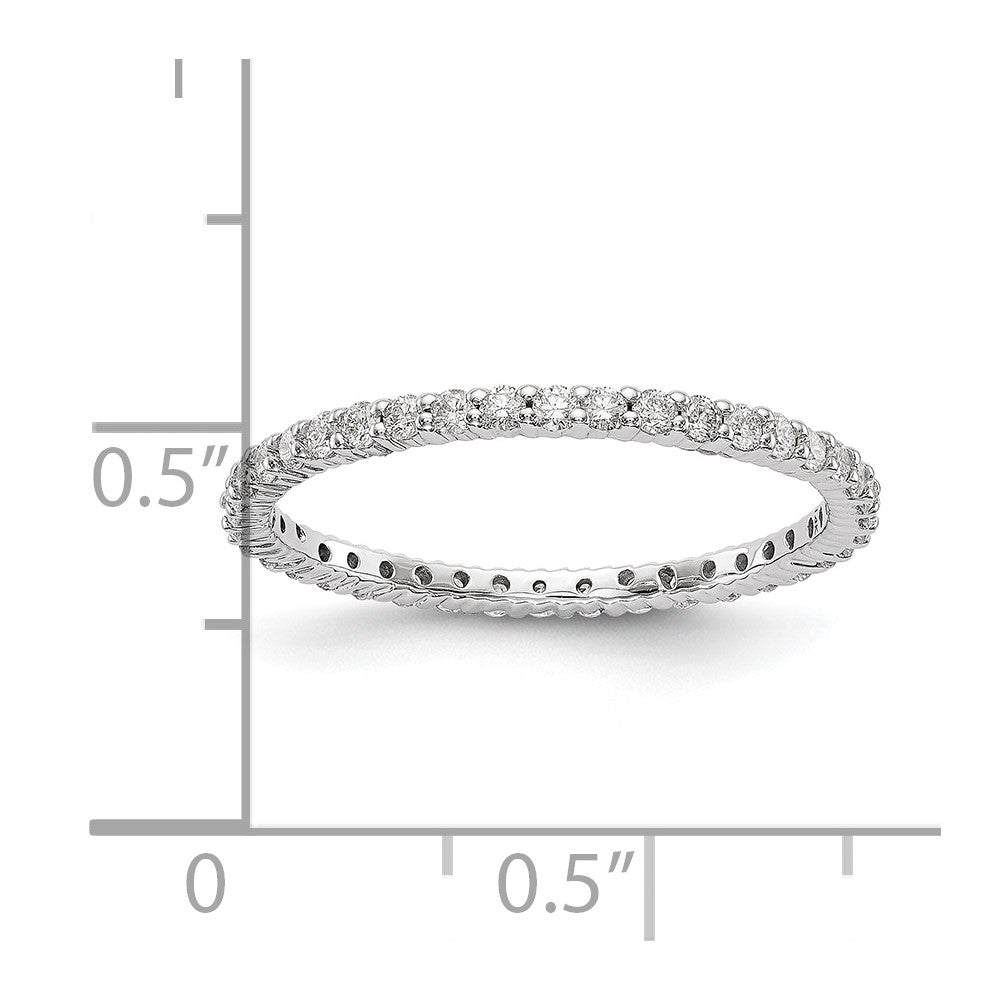 14k White Gold 1/2 Ct. Lab Grown Diamond VS/SI+ G+ Shared Prong Eternity Band Ring