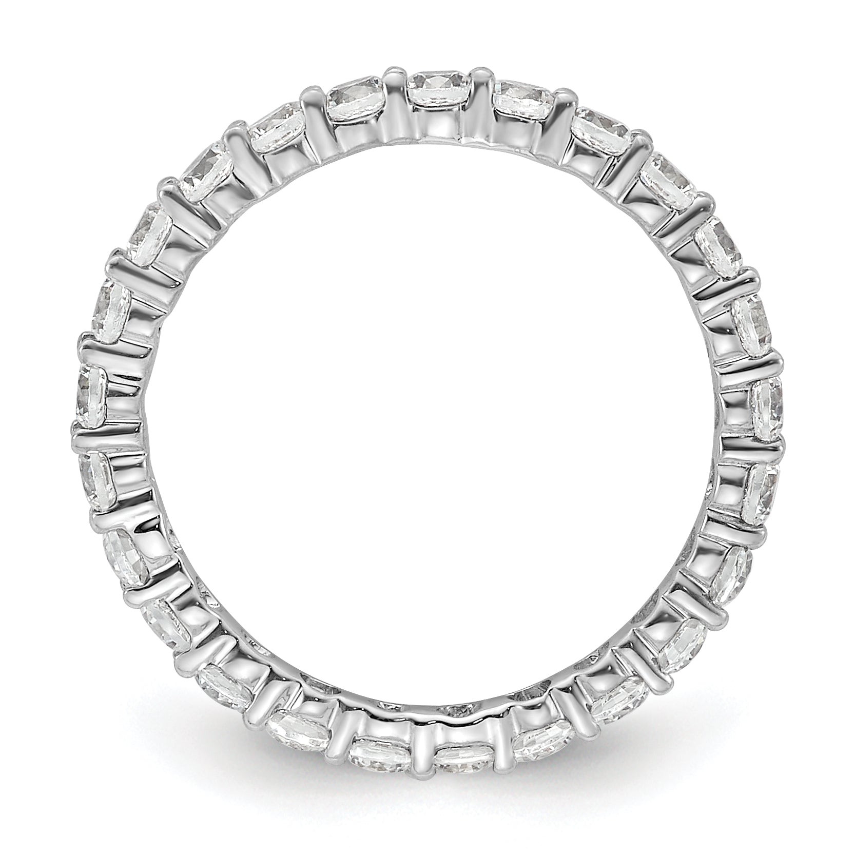 1.0ct Natural Diamond Wedding Ring Womens Stackable Eternity Band 14k White Gold
