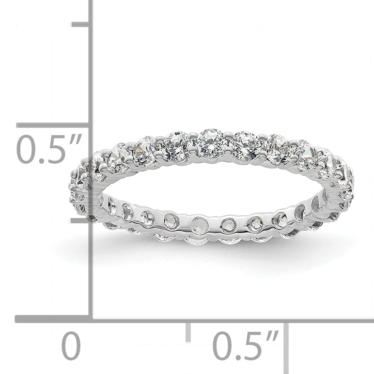 1.0ct Natural Diamond Wedding Ring Womens Stackable Eternity Band 14k White Gold