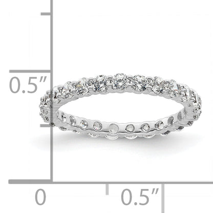 1.0ct Natural Diamond Wedding Ring Womens Stackable Eternity Band 14k White Gold