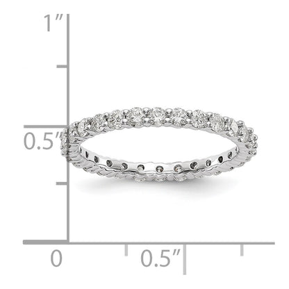 14k White Gold 1 Ct. Lab Grown Diamond VS/SI+ G+ Shared Prong Eternity Band Ring