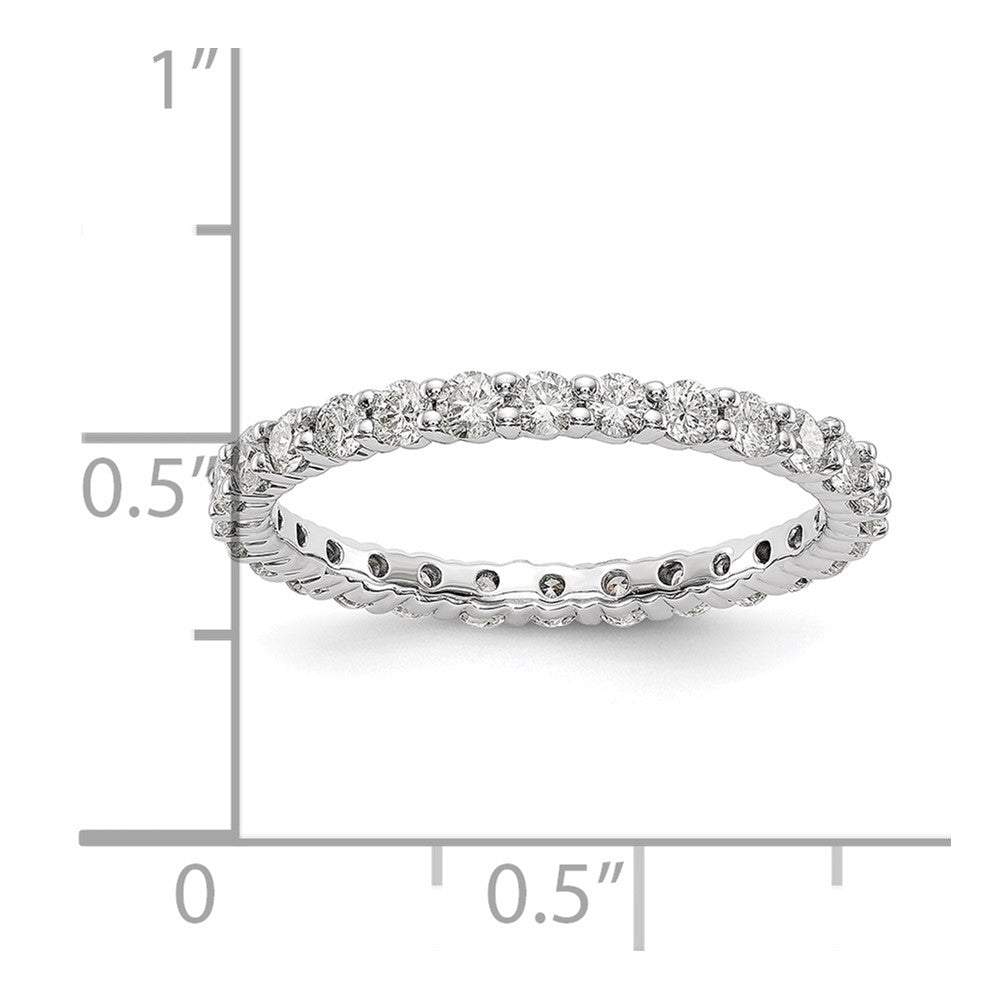 14k White Gold 1 Ct. Lab Grown Diamond VS/SI+ G+ Shared Prong Eternity Band Ring
