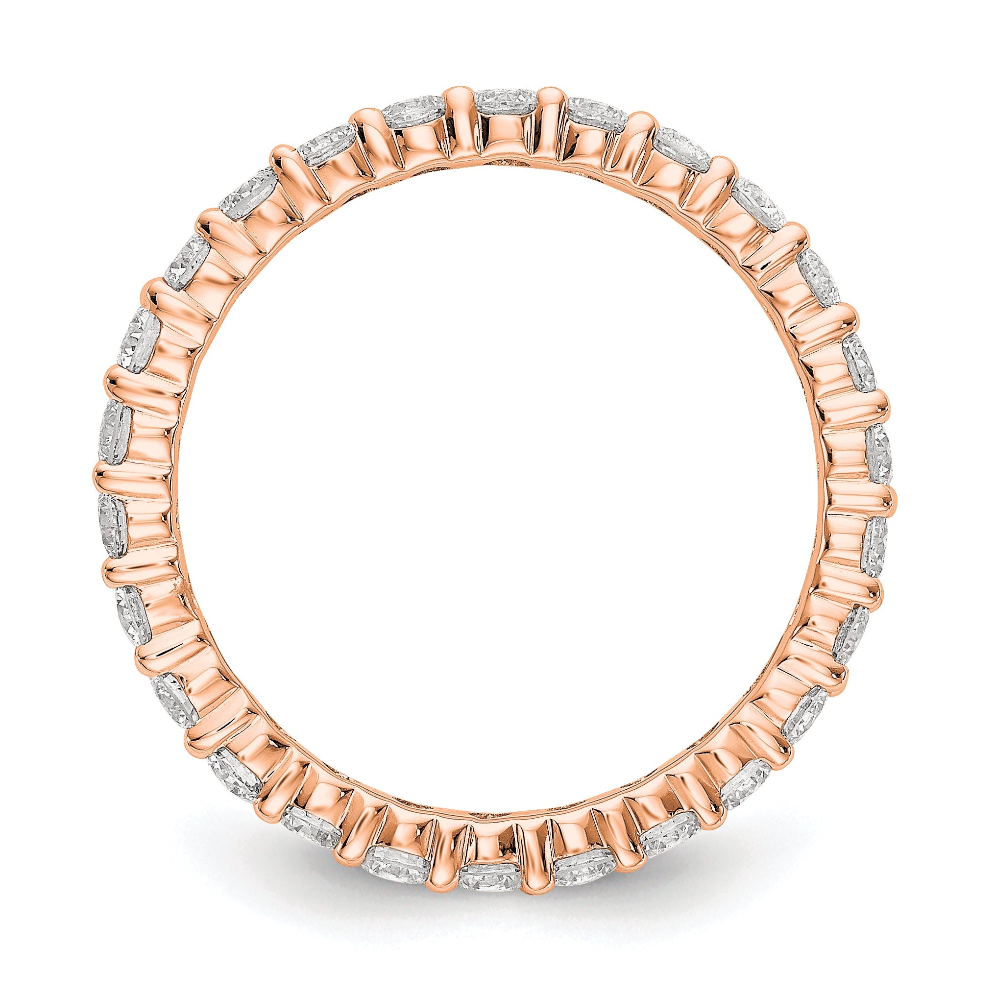 1.50 Ct. Natural Diamond Womens Eternity Wedding Band Ring in 14k Rose Pink Gold