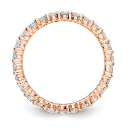 1.50 Ct. Natural Diamond Womens Eternity Wedding Band Ring in 14k Rose Pink Gold
