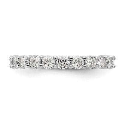 14k White Gold 2 Ct. Lab Grown Diamond VS/SI+ G+ Size 7.5 Shared Prong Eternity Band